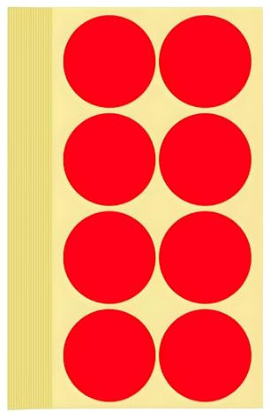 240 Stück Klebepunkte Aufkleber 50 mm Runde Punktaufkleber Farbkodierun Etiketten selbstklebende Markierungspunkte zum Beschriften und Basteln Red Stickers Round Color Coding Labels (Rot 5 cm)