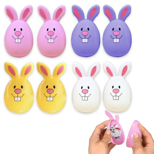 BOOSHMall 8 x Ostereier zum Befüllen, Osterdeko in Form eines Osterhasen, Ostereier zum Aufhängen für Osterdeko, für Osterthema Party Gunst, Ostereier Jagen, Ostern Geschenke Kinder