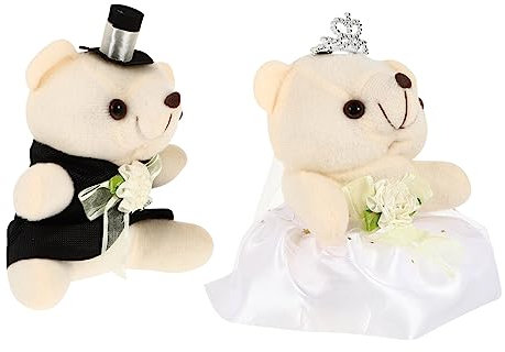 UPKOCH 1paar Kuscheltier Hochzeitspaar Plüschbär Im Hochzeitskleid Romantische Valentinstagsdekoration Perfektes Für Hochzeiten Jubiläen Und Besondere Anlässe