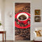 Tizhweqo Türtapete Selbstklebend 86x200 Kaffee Türfolie Türposter Kaffee Fototapete Türklebefolie Wandbild Türaufkleber Wandtapete 3D Effekt für Wohnzimmer Schlafzimmer Küche a3029