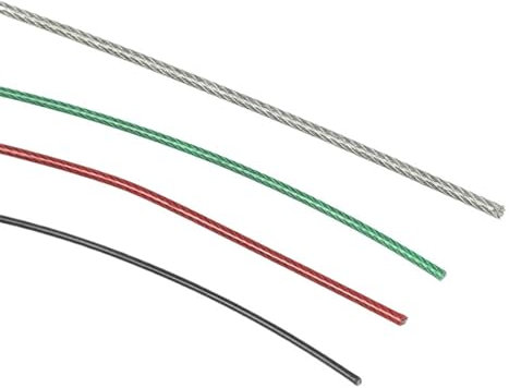 WENYOG Kit Cable INOX Diamètre Enduit en Plastique du câble 1MM-6MM de câble métallique de l'acier Inoxydable 304 de PVC après revêtement(Green 6MM 10M)