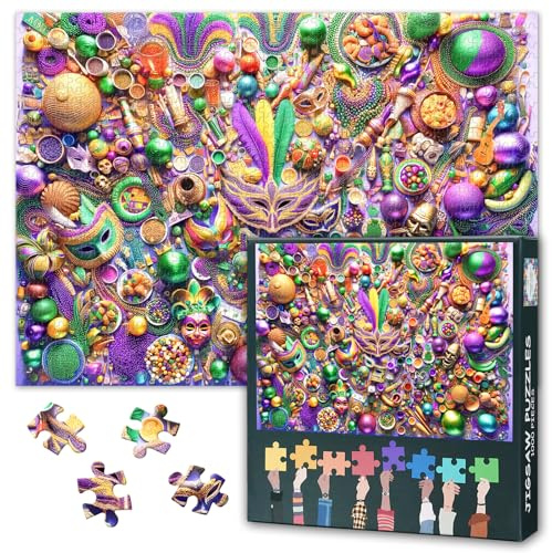 Maske 1000 Stück Puzzle für Erwachsene, Gorgeous Masken und Tonnen von Dekorationen Jigsaw Puzzles 1000 Stück, unmöglich herausfordernde schwierige Jigsaw Puzzles für Erwachsene, 50x70 cm