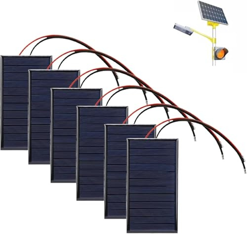 6 Pièces Mini Panneau Solaire 62x36mm, 3V 0.27W 90mA Silicium DIY | Polycristin projets science, expériences éducatives, cellules énergie, chargeur bricolage, compact portable, qualité