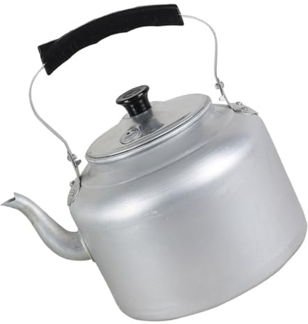 VALICLUD Bollitore Per Tè in Alluminio Da 6 Litri Manico e Coperchio, Teiera Retrò Per Cucina, Beccuccio Largo Per Versamento Fluido e Facile Pulizia