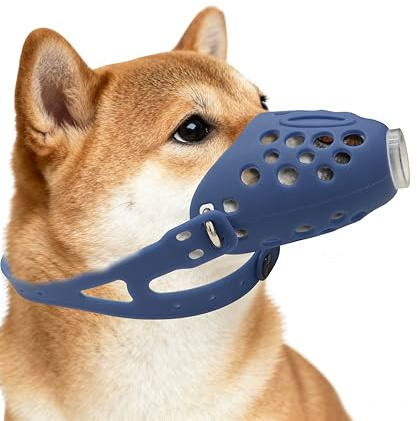 Lumiscintyrws Dog Muzzle Soft Silicone Breathable: Dog Muzzles to Prevent Biting with Adjustable Strap for Walking & Grooming - Suitable for Medium-Sized Dogs 15-30 pounds