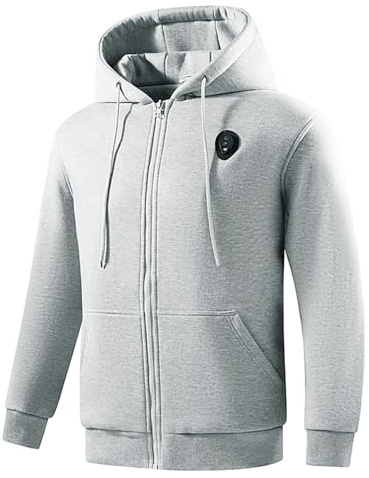 UHouse Beheizbare Sweatjacke Herren Winter Heizjacke mit 5 Heizzonen USB Beheizbarer Hoodie mit LED Elektrische Beheizte Jacke Männer Wärme Winterjacke Große Größen Kapuzenjacke M-5XL