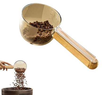 Dog Cat Food Spoons - Measuring Cup With Wooden Handle, Sealing Clip Design, Pet Spoon | Multipurpose Measuring Tool Allows Precis Control