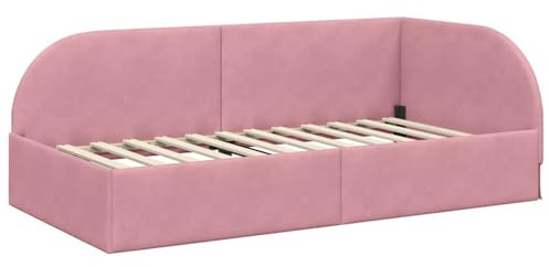 Homgoday Multifunktionaler Eckbett-Rahmen Rosa - Platzsparendes Design für kleine Schlafzimmer - Stilvolles Bett und Sofa in einem Model42016629