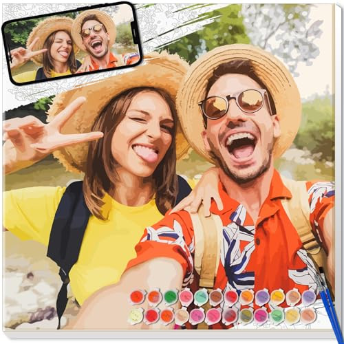UM UPMALL Pintar Por Números Adultos Personalizado, Cuadro Personalizado Con Foto Para Kits, Crea Pinturas Personalizadas Por Números Para Amigos, Mascotas, Familiares