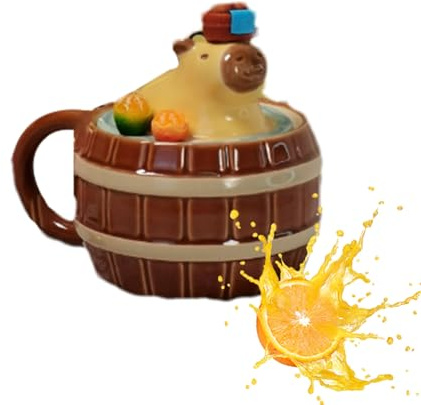 Taza con forma de animal de 450 ml, cerámica de alta calidad, utensilios de cocina Kawaii Capibara, vasos decorativos marrones, adorno de escritorio para oficina en casa, regalo de bebida matutina