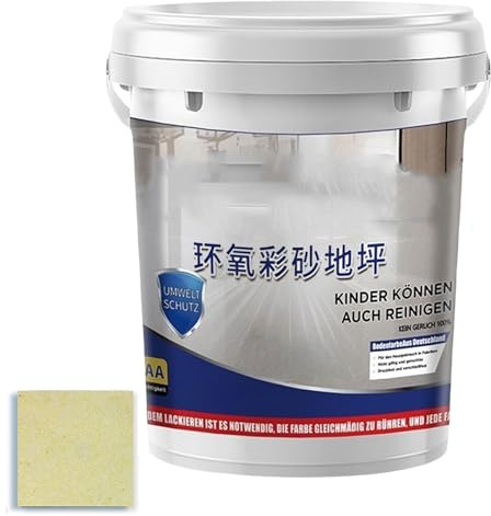 Self Leveling Epoxy Colored Sand Floor Paint, Fast Drying, Stain-Resistant For Concrete Tile Wood Countertop Decorative Finish (1KG Beige)