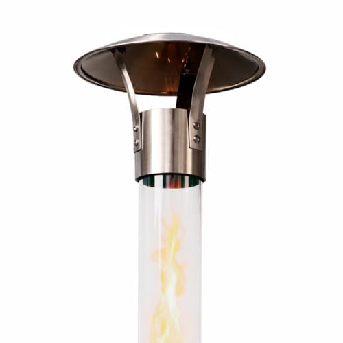 GARDENFLARE Feuerrohr Funkenfänger – Edelstahl Aufsatz mit Wärmestrahler-Effekt – Zubehör für Pellet Feuerrohr, Feuersäule & Gartenfackel, Hitzestrahler (für Klassik Feuerrohr)