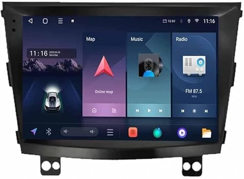 PLKEQS Lettore multimediale per Auto con Schermo Touch Android da 9 Pollici per S-sangYong Tivoli 2014-2017, 8 Core 8G 128G con CarPlay Wireless e Android Auto