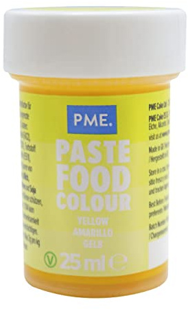 PME Paste Colour Sunny Yellow 25 g | Formulated for Vibrant Icing, Cake Batter & Buttercream Baking Results. Mixes Smoothely & Consistently.