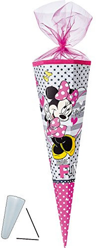 alles-meine.de GmbH Schultüte - Minnie Mouse Have Fun - 50 cm - mit Tüllabschluß - Zuckertüte - mit/ohne Kunststoff Spitze - für Mädchen - Maus - Playhouse Mäuse - Punkte S..