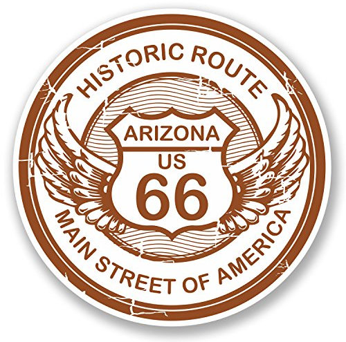2 x 10 cm Arizona Route 66 sticker in vinile etichetta bagaglio viaggio America USA Fun # 5742