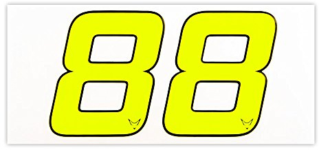 RACEFOXX Mülltonnen Sticker Zahl 8 neon, Startnummer Aufkleber, 2er Set