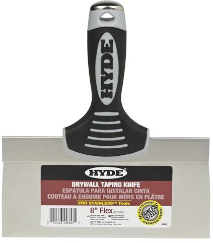 Hyde 207161 Series 09353 8 Pro Stainless Taping Knife, Stainless Steel, 8 Inch Flat
