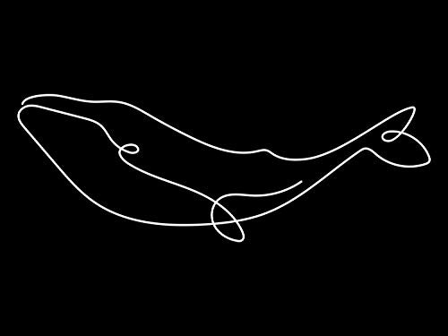 Queence | Acrylglasbild 'Whale' | Wandbild | Glasbild | Acrylbild | Rahmenlos | 'One Line Collection' | mit Aufhängesystem, Größe:180x120 cm