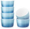 MALACASA, Series Ramekin, 300ML Porcelain Ramekins Dishes Set of 6, Ramekins Souffle Dishes Brulee Dish for Muffin Cupcakes Pudding Brulee Ice Cream, 10 x 10 x 6 cm, Blue