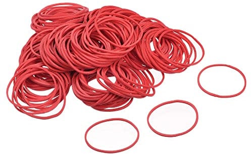 sourcing map Rubber Band Stretchable Rubber Elastic Band Red 1.5inch Dia 0.06inch Thick for Home Office Pack of 700