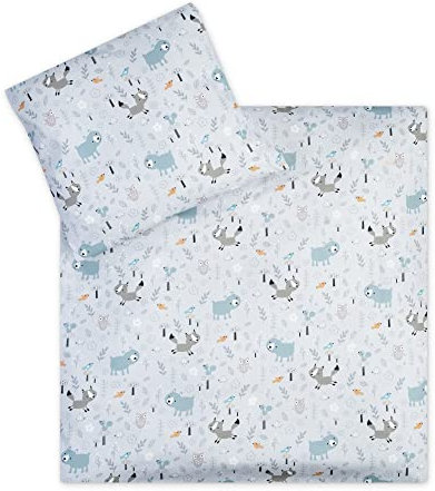 Julius Zöllner Jersey - Kinderbettwäsche 80x80 + 35x40 cm, 2-teiliges Set aus Deckenbezug und Kissenbezug, 100 Prozent Jersey-Baumwolle, mit Reißverschluss, Standard 100 by OEKO-TEX, Smart Friends