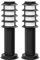 ledscom.de 2 Stück Wegelicht/Pollerleuchte PORU für außen, IP44, Gitter, 39 cm, schwarz, 1x E27 max. 40W