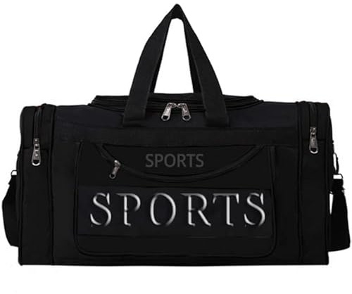 Retoo Sporttasche für Damen, Herren 20L, Universal Kompakte, Badetasche, Gym Tasche, Schultertaschen, Reisetasche, Fitnesstasche, Riementasche, Trainingstasche, Sport Schwarz