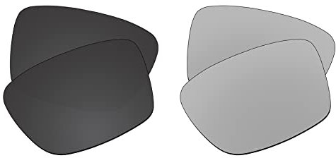 EZReplace Lenses Replacement for Oakley Conductor 6 OO4106 Sunglasses (Polarized Lenses) - Fits Oakley Conductor 6 Frame (Carbon Black+Metal Silver)