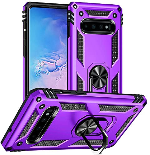 Schutzhülle für Samsung Galaxy S10, Galaxy S10, [Militärqualität, 4,8 m, Fallgetestet] Ring stoßfeste Schutzhülle für Samsung Galaxy S10, Violett