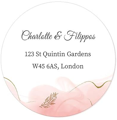 48 PERSONALISIERT Adressaufkleber Hochzeit Weihnachten Address Aufkleber Rücksendung Adresse Etiketten Geschäftsadresse Gastgeschenk Sticker 40mm - Rd 401 (003 Bunt)