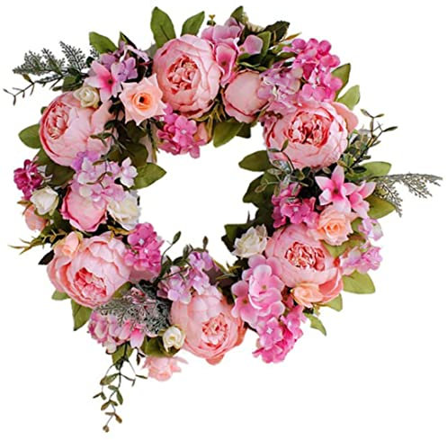 Kranz Türkranz Blumenkranz Künstliche Pfingstrose Seidenkranz Rosa Dekoration Für Haustür Büro Zuhause Hochzeitsfeier