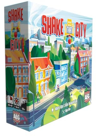 Alderac Ent. | Shake That City | City Building Pattern Drafting Board Game With Cube Shaker Tile Placement And Modular Variants | 1 To 4 Players | 20 To 40 Minutes