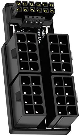 xiwai PCIE 5.0 Power Modular Adapter an Vier ATX 8P 16Pin (12+4) 12VHPWR -Anschluss nach unten 90 Grad für 4080 5090ti Grafikkarte