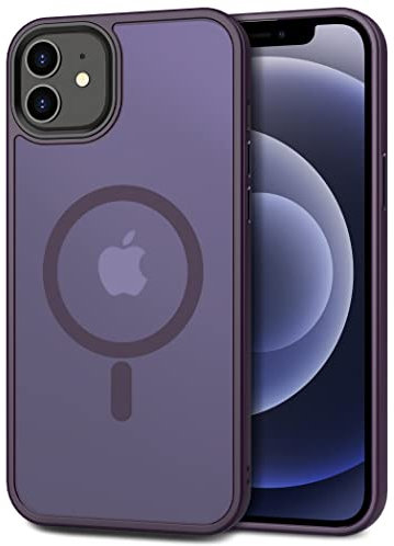 CACOE for iPhone 12/12 Pro Case with Camera Protection, Compatible with MagSafe, Shockproof Scratch-Resistant Magnetic Back Phone Cover for iPhone 12/12 Pro Case Dark Purple