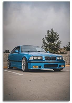 JUNNA Sportwagen-Poster für BMW E36 M3 Rennwagen, dekoratives Gemälde, Leinwand, Wand- und Kunstbild, Familien-Schlafzimmer, Dekoration, 40 x 60 cm