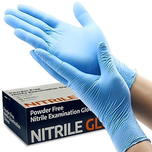 Nitrile Disposable Gloves Powder & Latex Free, Disposable Non-Sterile Exam Glove, Disposable Gloves, Surgical Powder Free Nitrile Gloves, Blue Gloves, Cleaning, Food Grade, Hand Disposable (Medium)