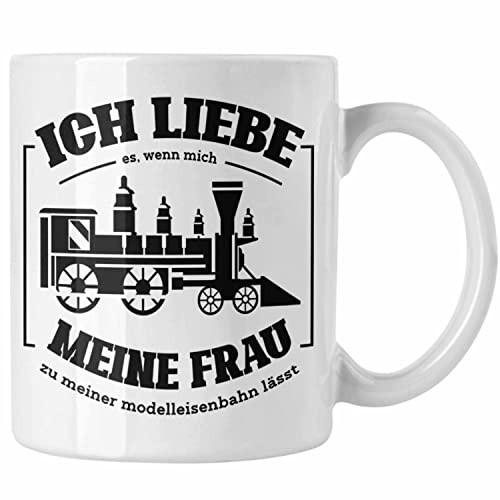 Trendation - Lustige Modelleisenbahn Tasse Geschenk für Eisenbahner (Weiß)