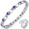 Vicmag Magnetarmband Damen Titanstahl Ultral-Festigkeit magnetisch Armband Geschenk mit Entfernungswerkzeug (Lila Kristall + solides Herz)