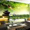 GIVLWF Papier Peint Mural de Pierre De Bambou Vert, Pierre Zen De Méditation Déco de La Maison - Pour Salon Chambre D'enfant Décoration Murale 200 x 140 cm
