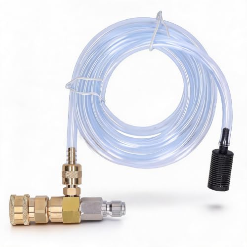 Chemical Injector, Brass Stainless Adjustable Downstream Injector, Downstream Injector, Chemical Injector Kit with 9.8ft Tube 5000 PSI for Pressure Washer