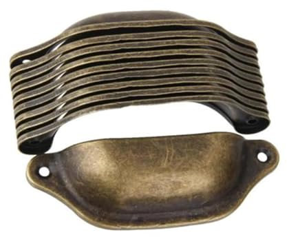 VNE Armario con cajones de cocina de Metal Retro, manija de puerta y perillas for muebles, artículos de mano, tiradores de concha de latón antiguo, 10 Uds.