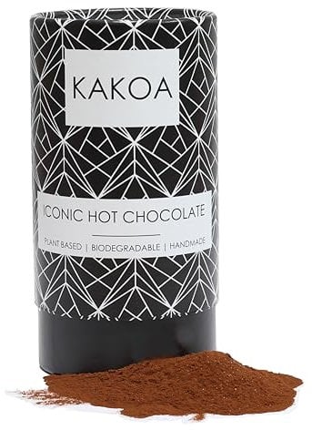 Kakoa Iconic Vegan Hot Chocolate - Rich West African Cocoa | Premium Vegan Drinking Chocolate Luxurious Dairy-Free Cocoa Experience, 100% Plant-Based Indulgence