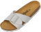 Palado Pantoletten Damen Tinos - bequeme Sandalen Made in Spain - elegante Hausschuhe mit Kork-Fußbett - modische Sommerschuhe Grau Matt UK3,5 - EU36