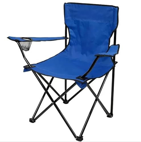 MOBAAK Campingstuhl Klappstuhl Camping-Klappstuhl Mit Armlehnen, Tragbare Bank Für Angeln, Strand, Garten, Touristen-Lounge-Hocker Strandstuhl Camping Stuhl (Color : Blue, Size : 50 * 50 * 80cm)