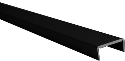 HOMEWELL - Profilé U pour habillage de chant 9x21.5x9, Laqué noir mat, lg 1950mm