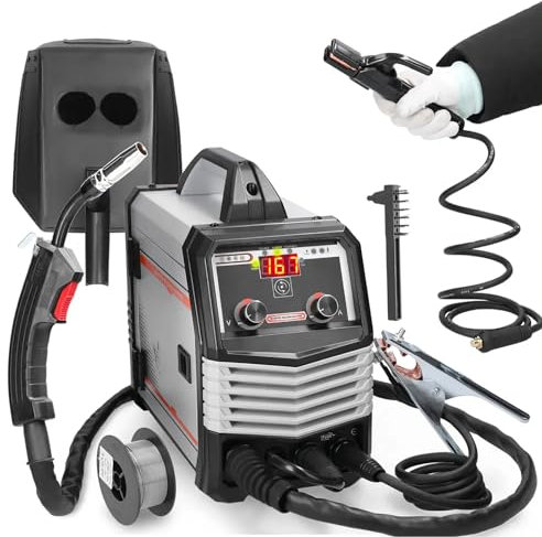 MIG Welder 120A, MMA MAG TIG-160C 4 in 1 Flux Core Welding Machine - IGBT Inverter Portable Welder for Beginners and Professionals