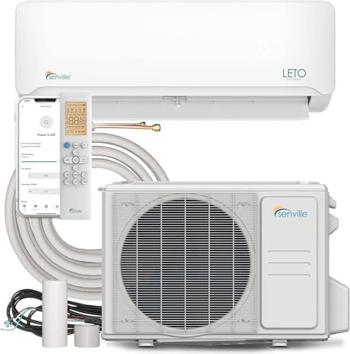 Senville LETO Series Wall Split Air Conditioner Heat Pump, Wall Mounted, 12000 BTU, Inverter, White