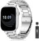 AiiBowy Metallo Cinturino per Apple Watch 46mm (Series 10) 45mm 44mm 42mm 49mm, Cinturini in Acciaio Inossidabile per Apple Watch Ultra 2/Ultra/SE 2/SE/Series 10/9/8/7/6/5/4/3/2/1 Argento