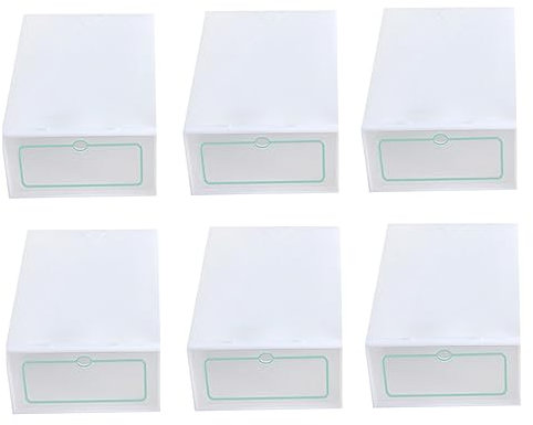 WATIIFUFU 12stücke Teiliges Weiß Dickwandige Stapelbare Kunststoff-organizer Transparente Aufbewahrungsboxen Für Schuhe Vielseitig Nutzbar Für Schrank Und Ordnung